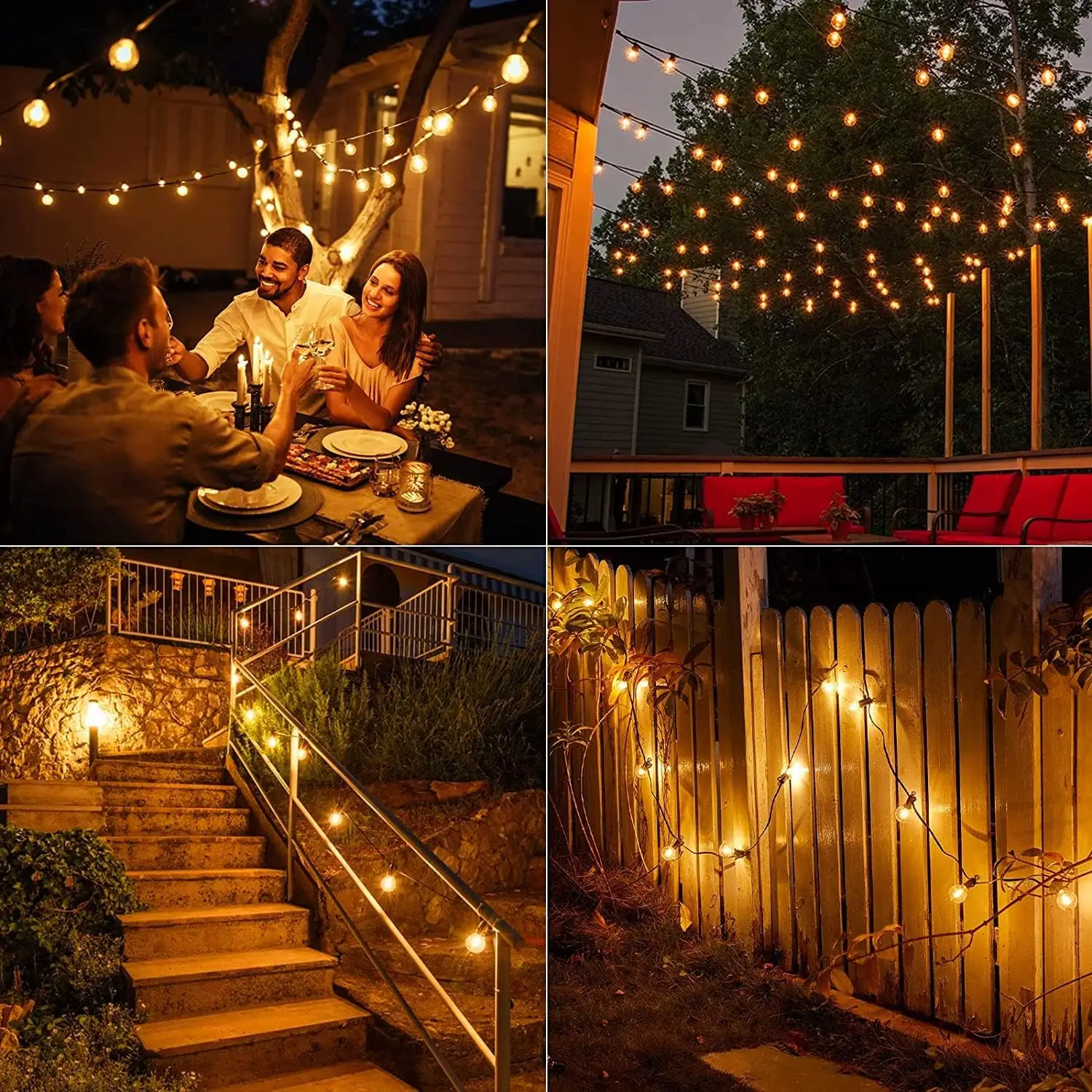 G50 IP65 decoration outdoor waterproof led string light garland patio vintage solar string lights led string light