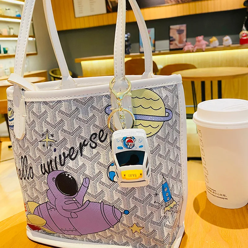 Cartoon car school bus decompression toy keychain toy wholesale