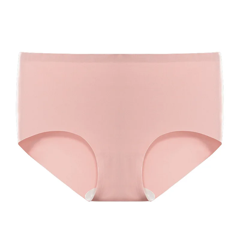 Wholesale Custom Logo Female Seamless Underwear Ice Silk Briefs Women Traceless Comfortable Solid Panties