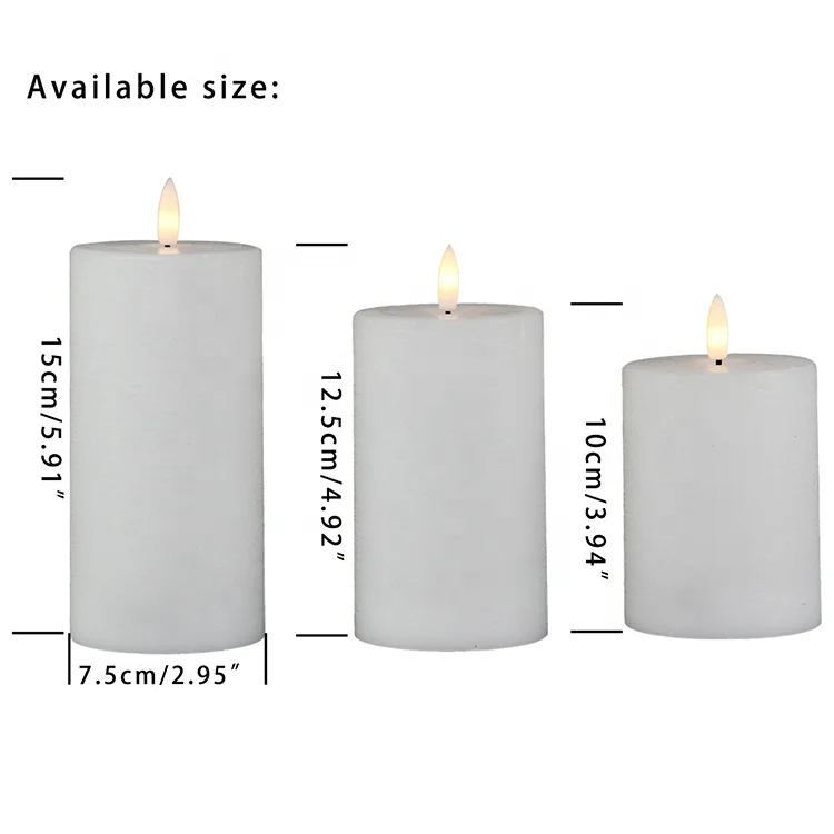 Flickering wholesale flameless candles wax with 3D real flame