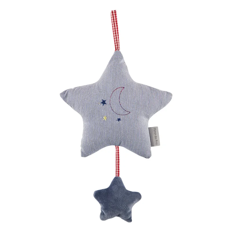 Ready to ship 30cm Star-Moon Plush Bed Rattle Musical Toy Hanger Rotate Bell Soft Hanging Plastic Cot Felt Crib Baby Mobile Toys