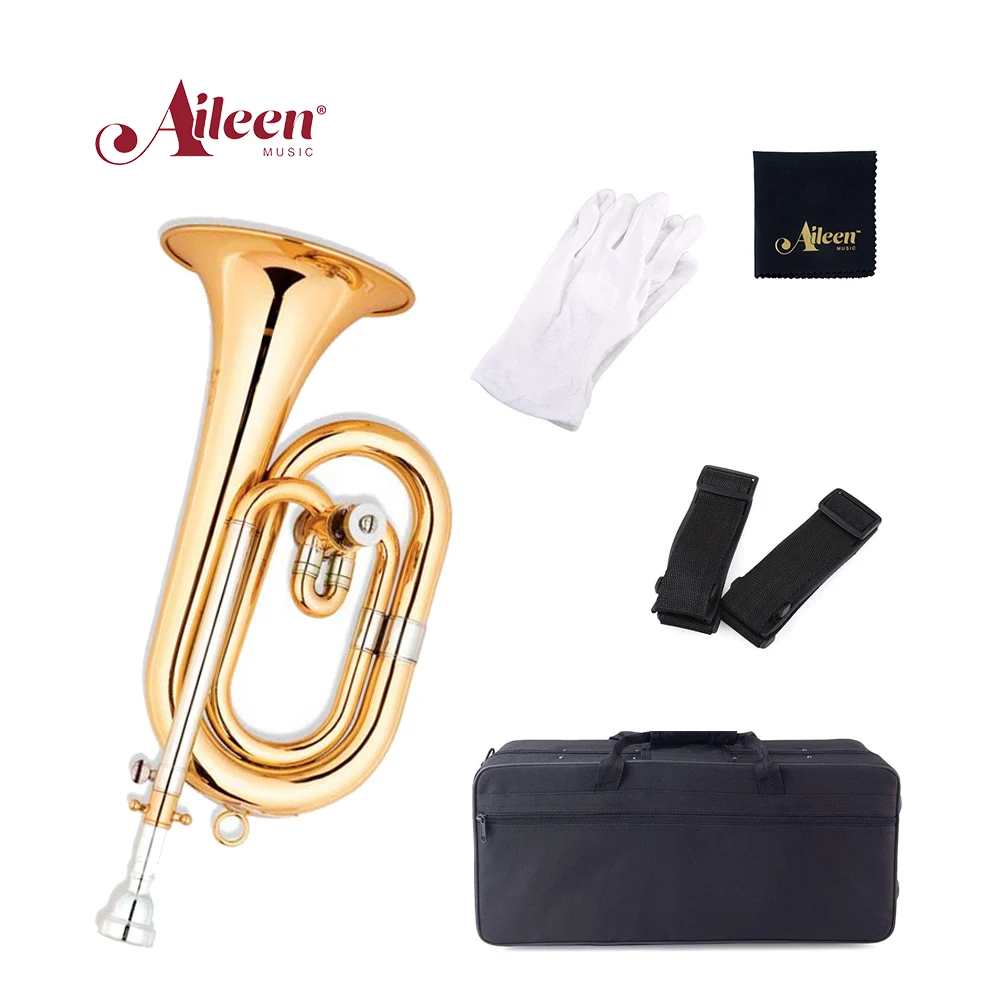 Cheap China Gold Lacquered Spanish Horn Bugle C Tone Bugle(SBU-G400G)