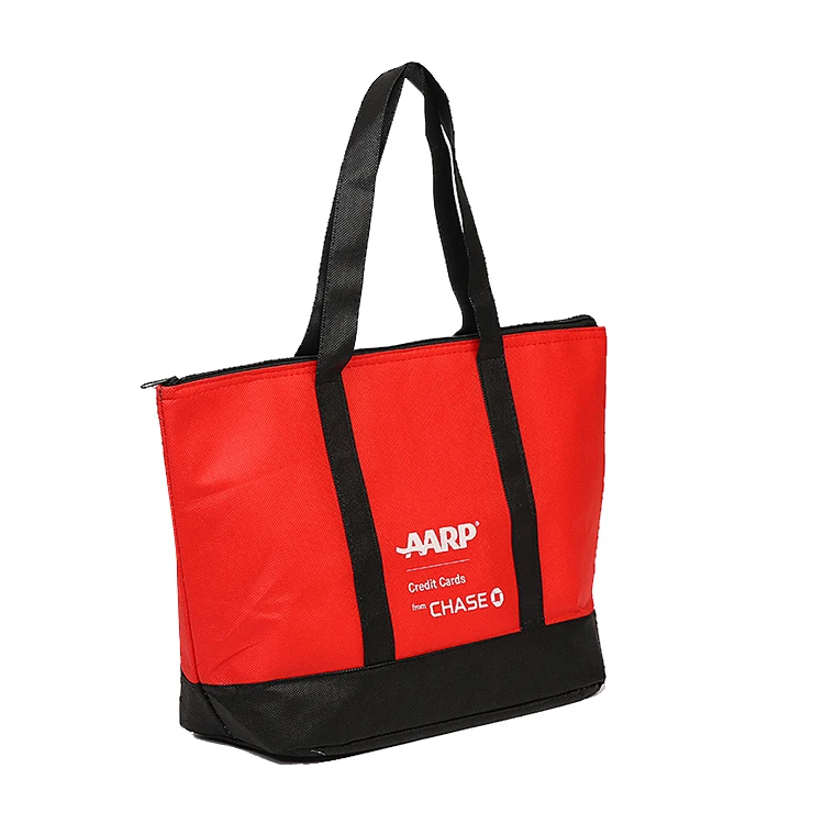High Quality Waterproof Reusable Oxford Polyester Logoed Folding Small lunch bag canvas Insulated Cooler Bag With Zipper