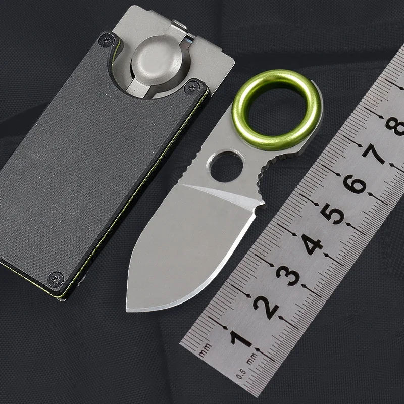 High Quality GDC Money Clip Pocket Knife mini Fixed Blade Knife Case EDC Gear Equipment Stainless Steel G10 Sheath