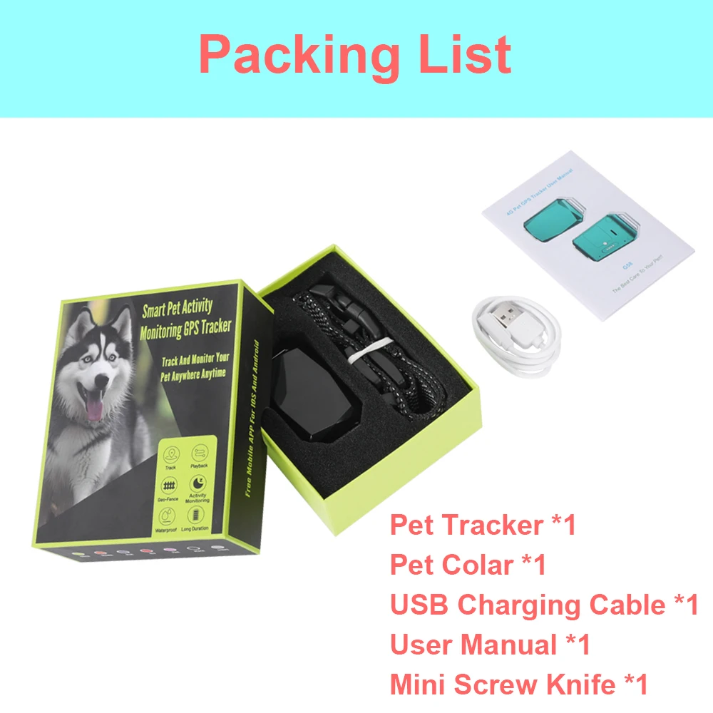 Factory Wholesale Waterproof 4G GPS Dog Tracker G58 APP Real Time Location Pet Activity Monitoring 2000MAh Long Standby Battery
