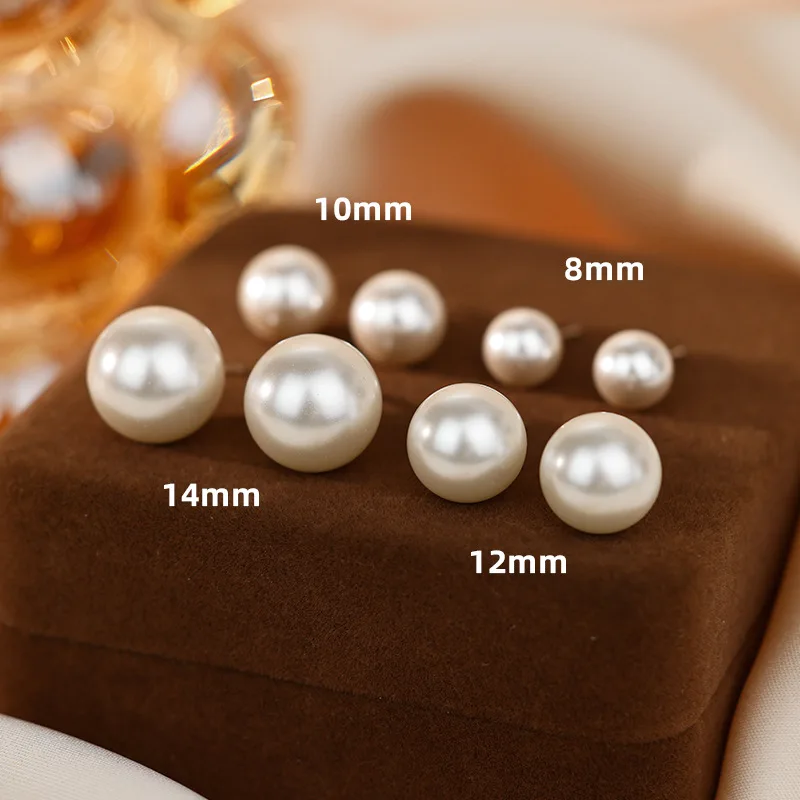 Sterling Silver Jewelry Stud Pearl Earrings Charisma 6-12mm Composite Pearl Earrings Hypoallergenic Earrings for Girls Women