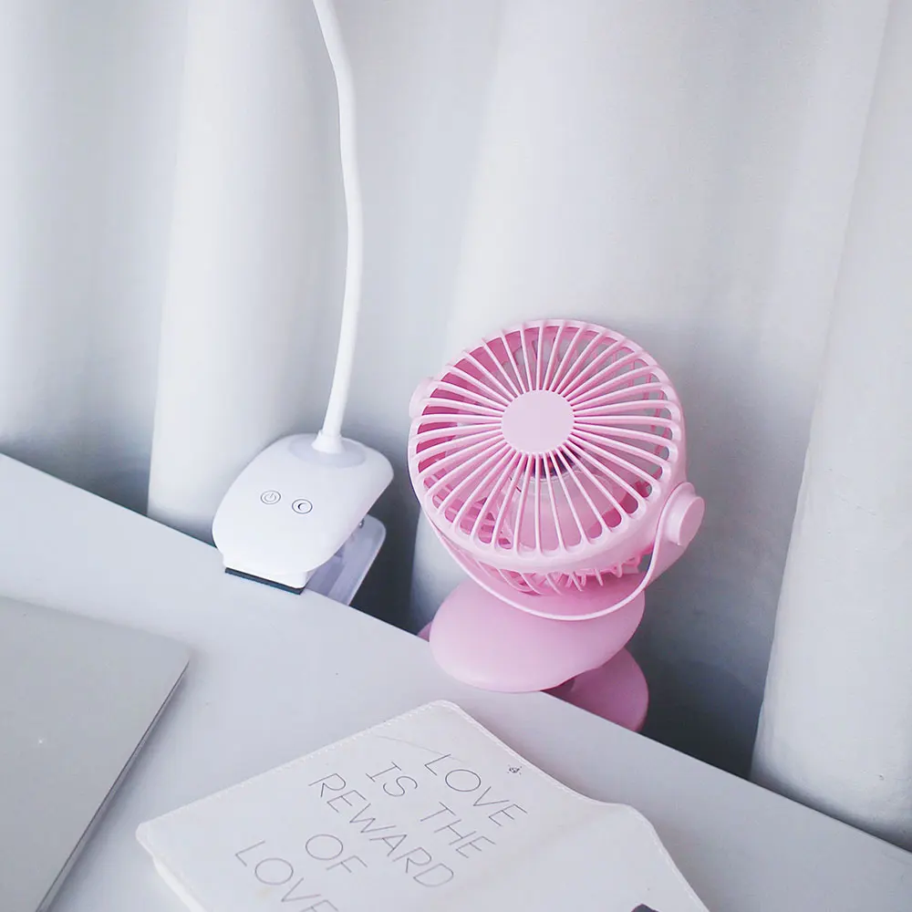 Rechargeable USB Stroller Portable Powered Fan Small Clip on Fan Desk Fan for Office Outdoor Traveling Camping