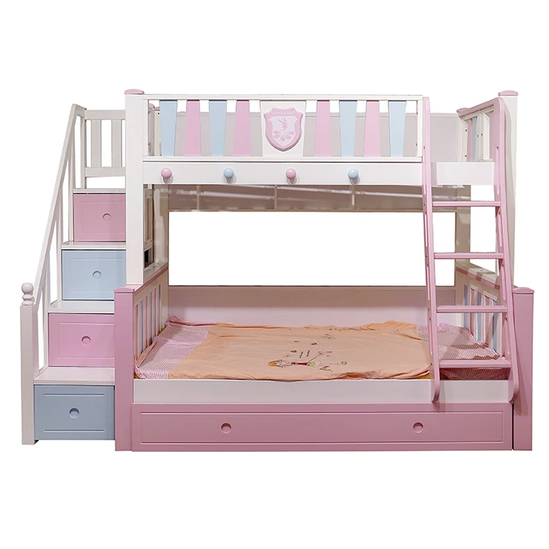 Hot Selling Kids Twin Mid Sleeper Bunk Bed Gor Adult With Slide Wood Bed Girl