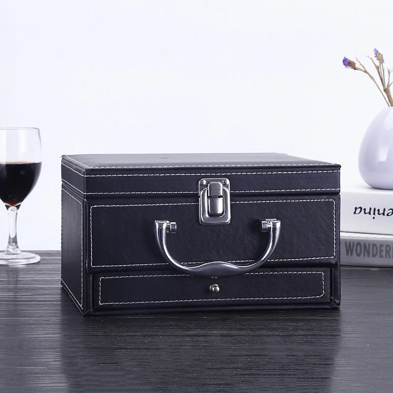 Double Layer PU Leather Box Wine Opener Set With Hot Design Wine Opener