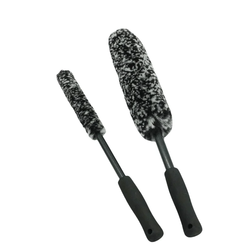 Hot Selling Black White Microfiber Wheel Brush Kit Tire Long Reach Bendable Car Wash Wheel Brushes Cleaning Detail Brush