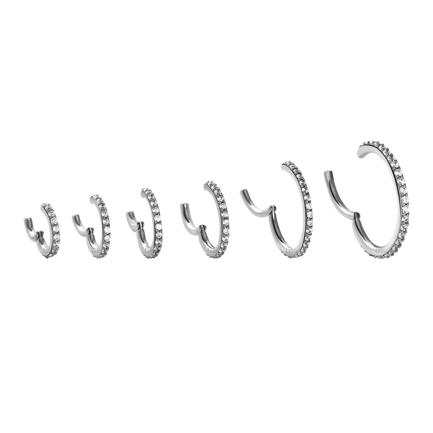 Giometal ASTM F136 Titanium Side Gems Clicker Septum Segment Ring Basic nose jewelry conch piercing Body Jewelry wholesale