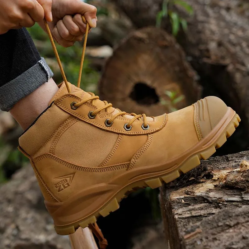 SHIELD Upper Puncture Resistant Steel Toe Safety Shoes Shock Proof Antislip Antistatic Men Women Safety Boots