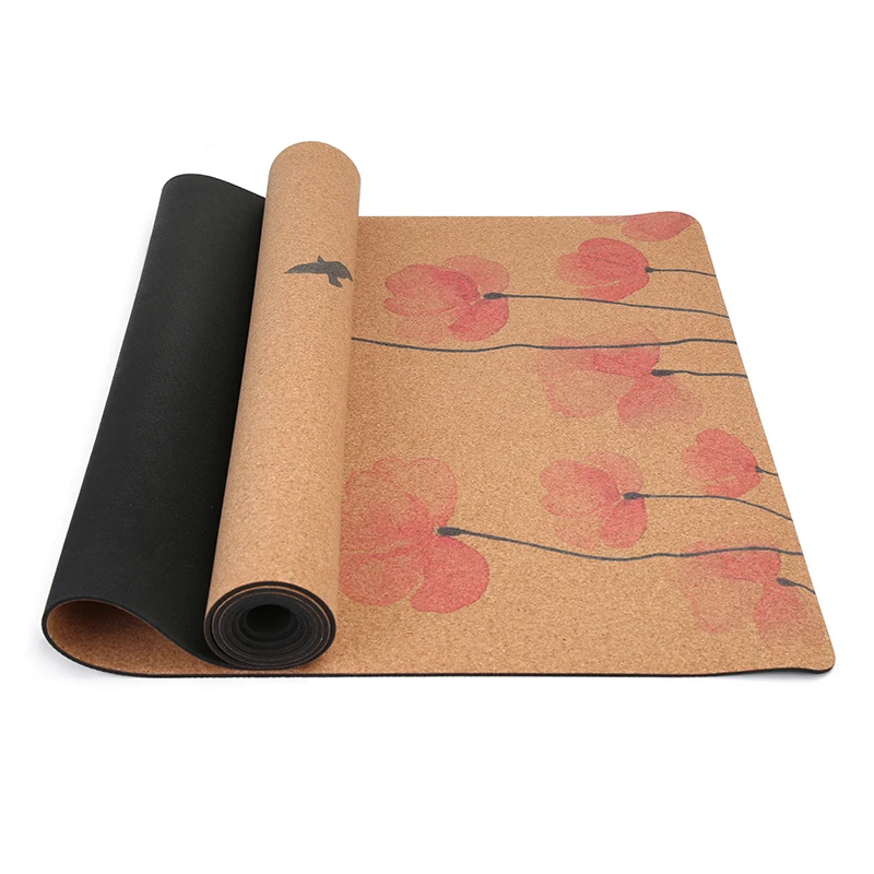 Custom Organic Eco Friendly Thick Yoga Matte custom logo Eco Natural Rubber Cork Yoga Mat Set