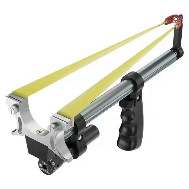 Straight Rod High Precision Telescopic High Power Red Laser Flat Rubber Band Stainless Steel Outdoor Hunting Catapult Slingshot