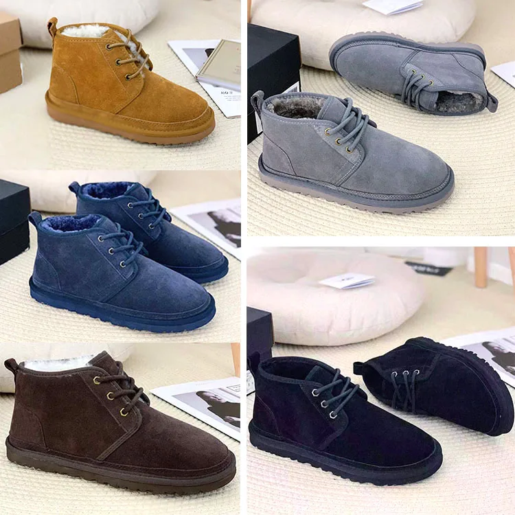 DHL Free Shipping  Durable Casual Uggh Suede Leather  Soft Non-slip Ankle Short Snow Boots Botines Para Hombre For Women And Men
