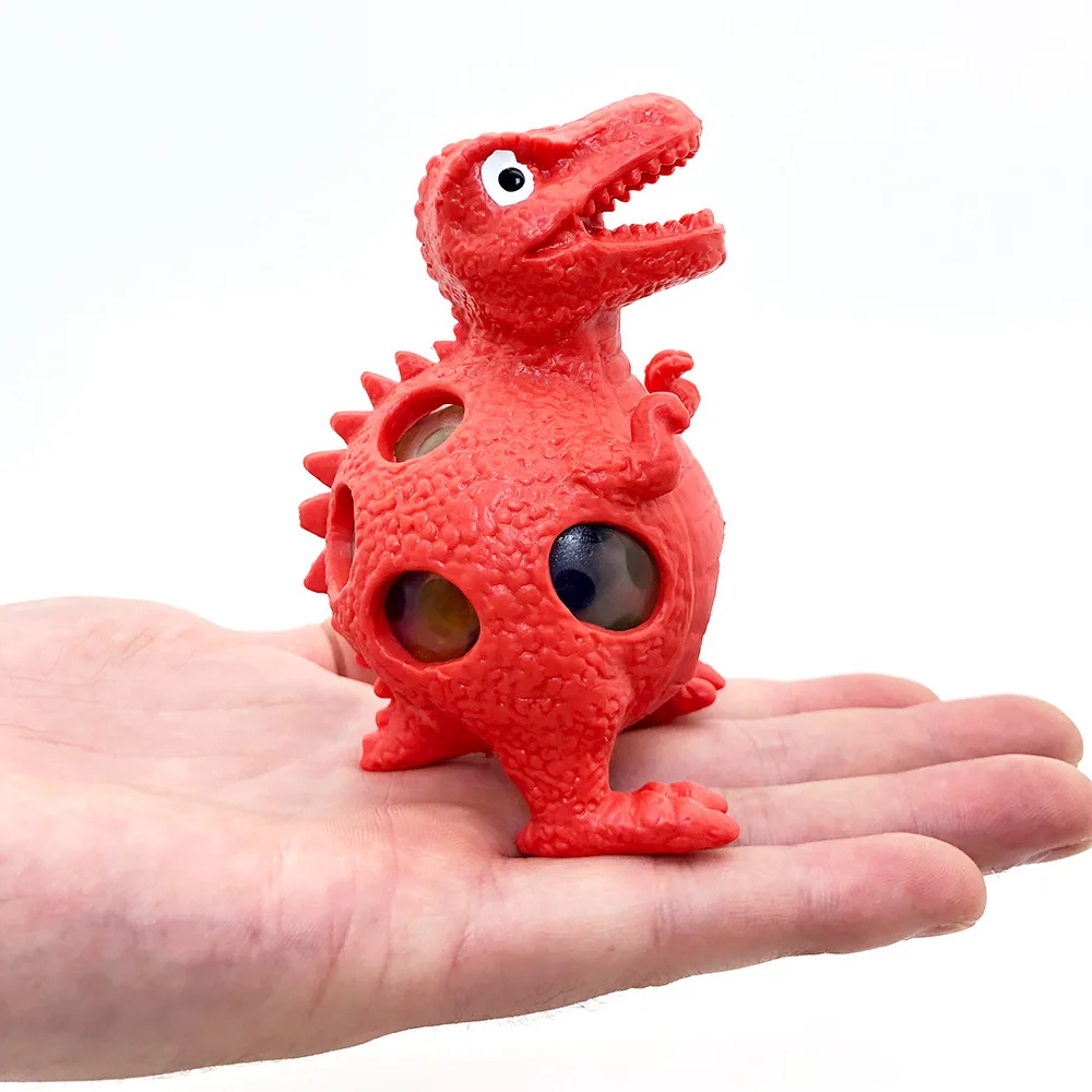 Anti Stress TPR Dinosaur Toy Mesh Squeeze Dinosaur Ball Bulging Ball Stress Relief Toys