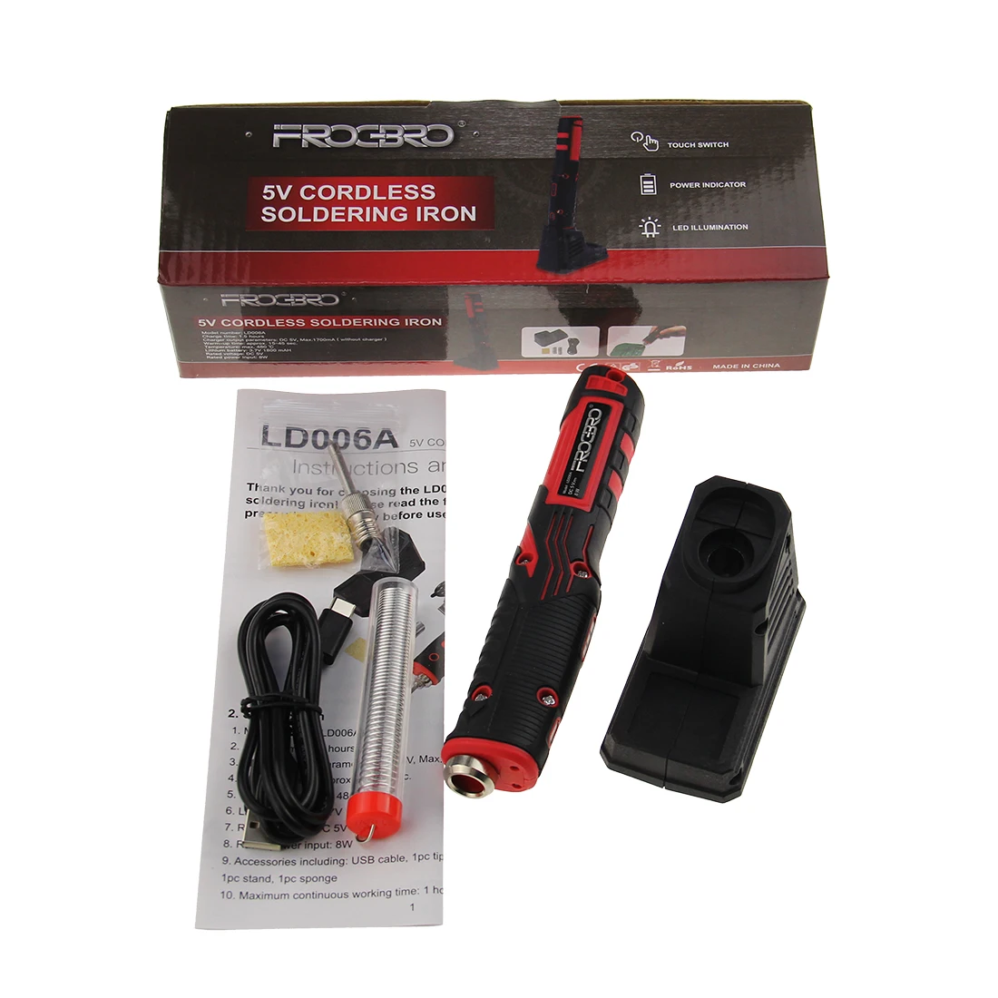 Беспроводной паяльник FROGBRO с перезаряжаемой литиевой батареей, компактный паяльник