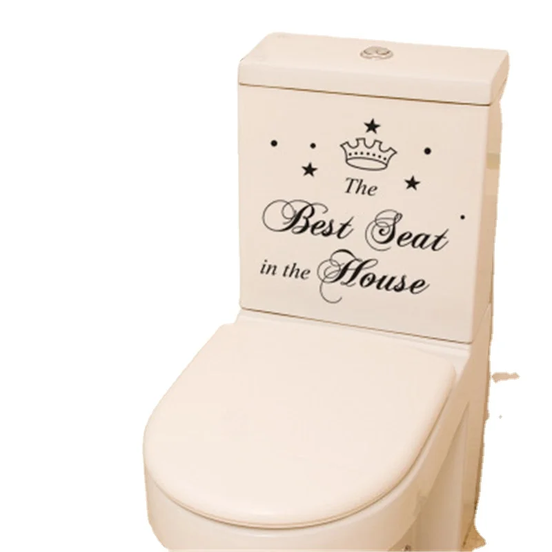 Best Seat in the House characters Crown Toilet Stickers Bathroom Home Decoration Vinyl art Decals Funny waterproof wall sticker