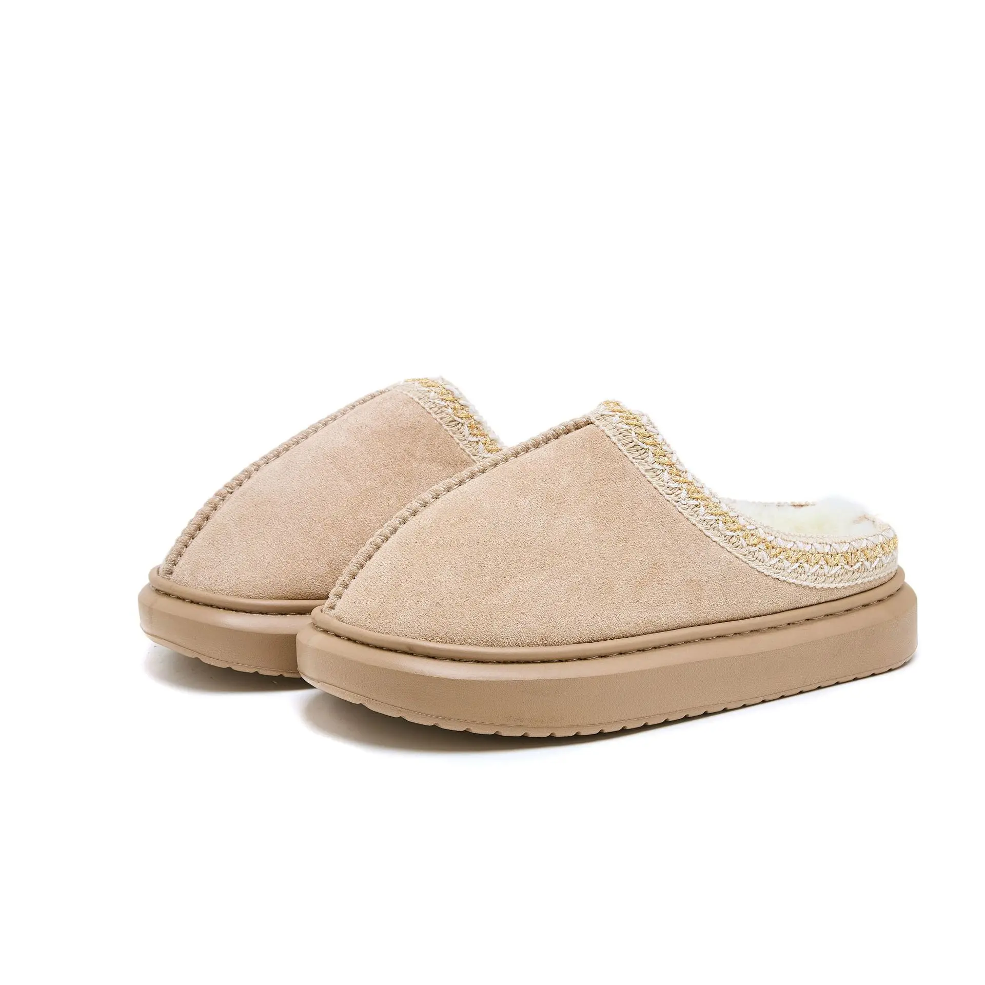 Winter home slippers Women warm soft cashmere cotton plush slippers