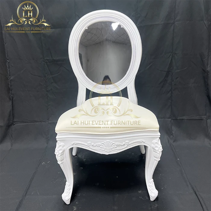 Wholesale PP Resin Popular Royal French Luis Chair White Frame Louis Chair With Cushion Wedding Louis Chair