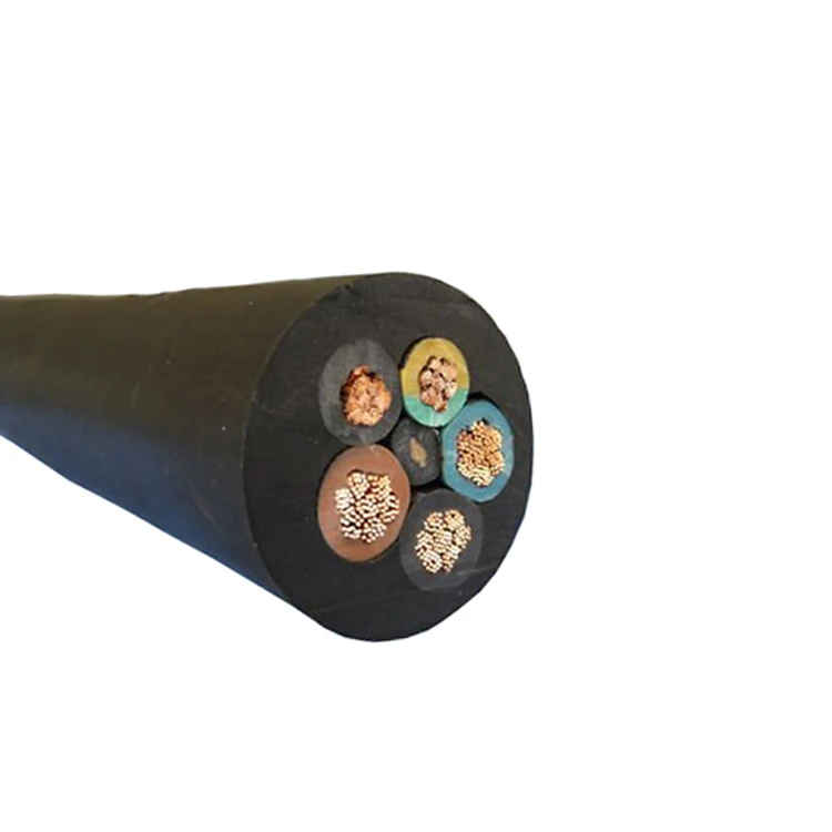 Marine type rubber sheath cable 300/500V 450/750V multi cores 2*0.75 3*1.5 with copper braiding shield waterproof oil resist