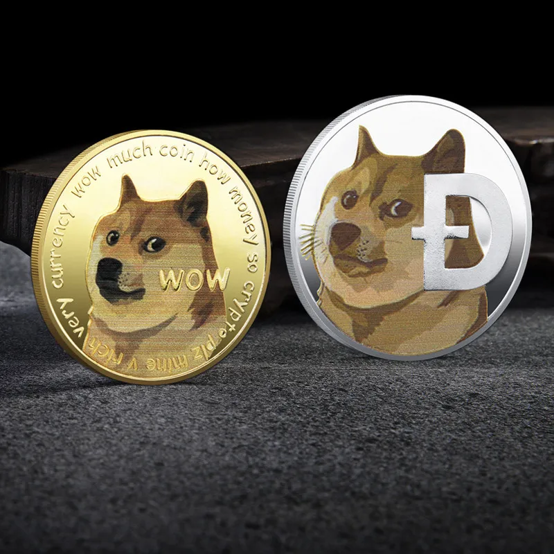  Позолоченная монета Dogecoin Doge Памятная Коллекция биткоинов серебряная криптовалюта на заказ покрытая металлическим искусством