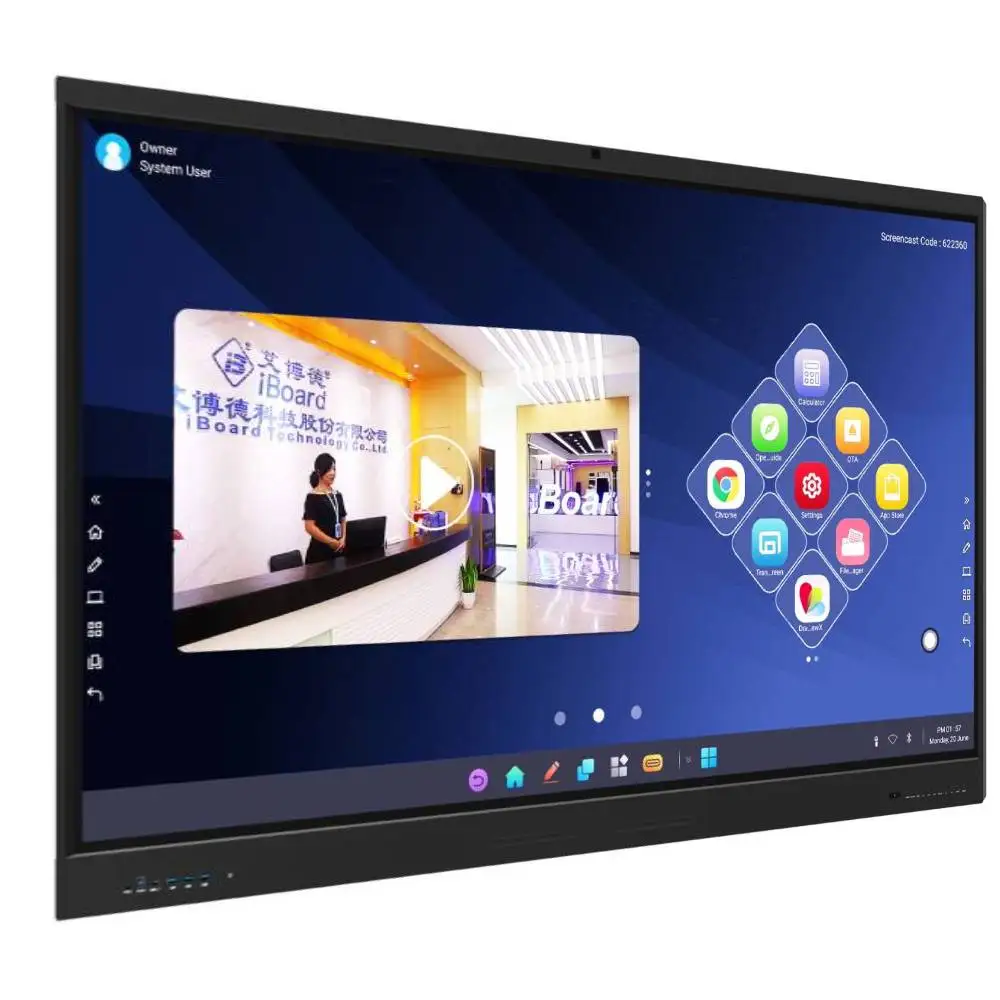 Oem Infrared Touch 65 75 86 98 Inch Android Windows PC Smart Board Interactive Board Led Whiteboard For conference video meeting