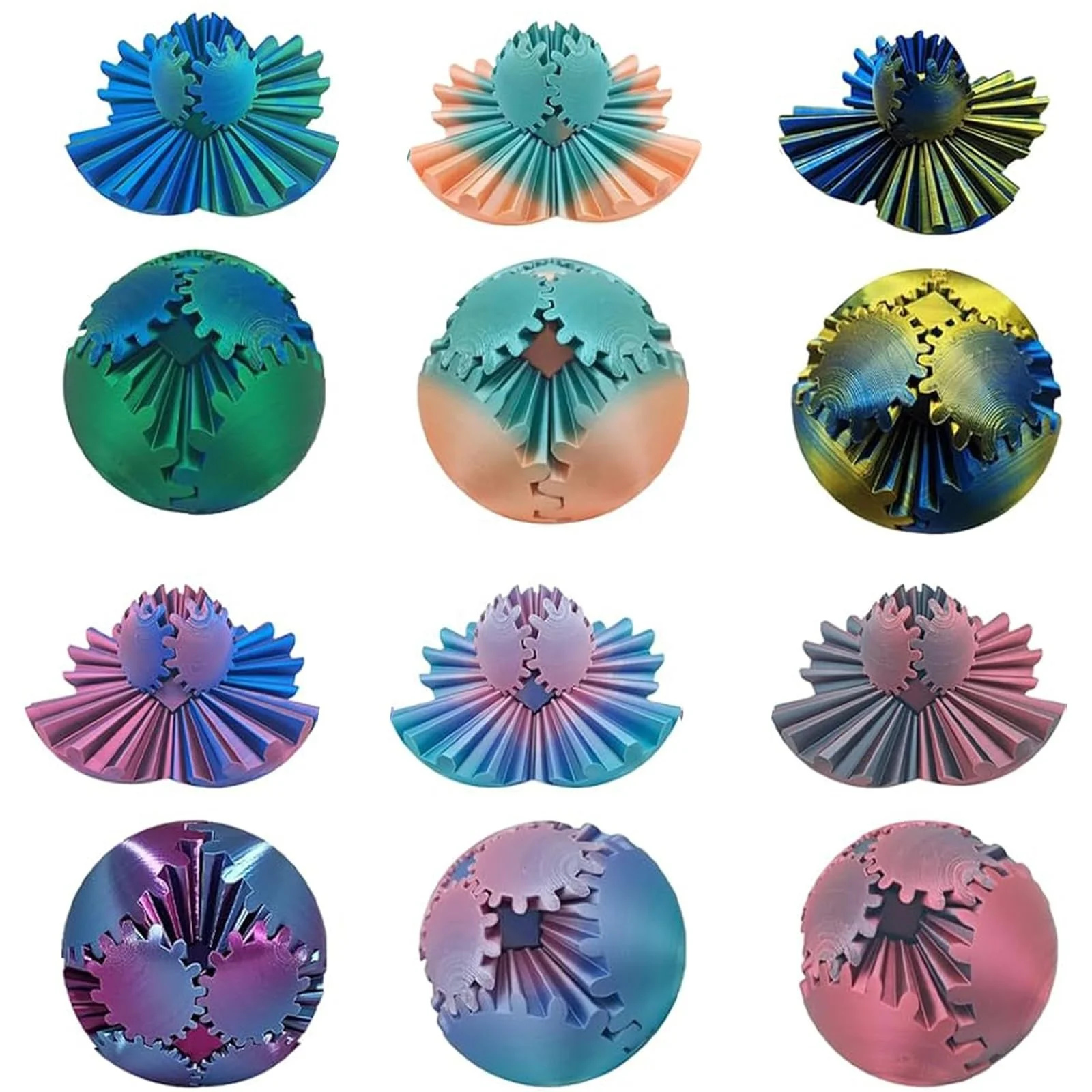 3D Printed Gear Ball Spin Ball Fidget Toy Gearsphere Gear Ball for Stress and Anxiety Relaxing Fidget toy