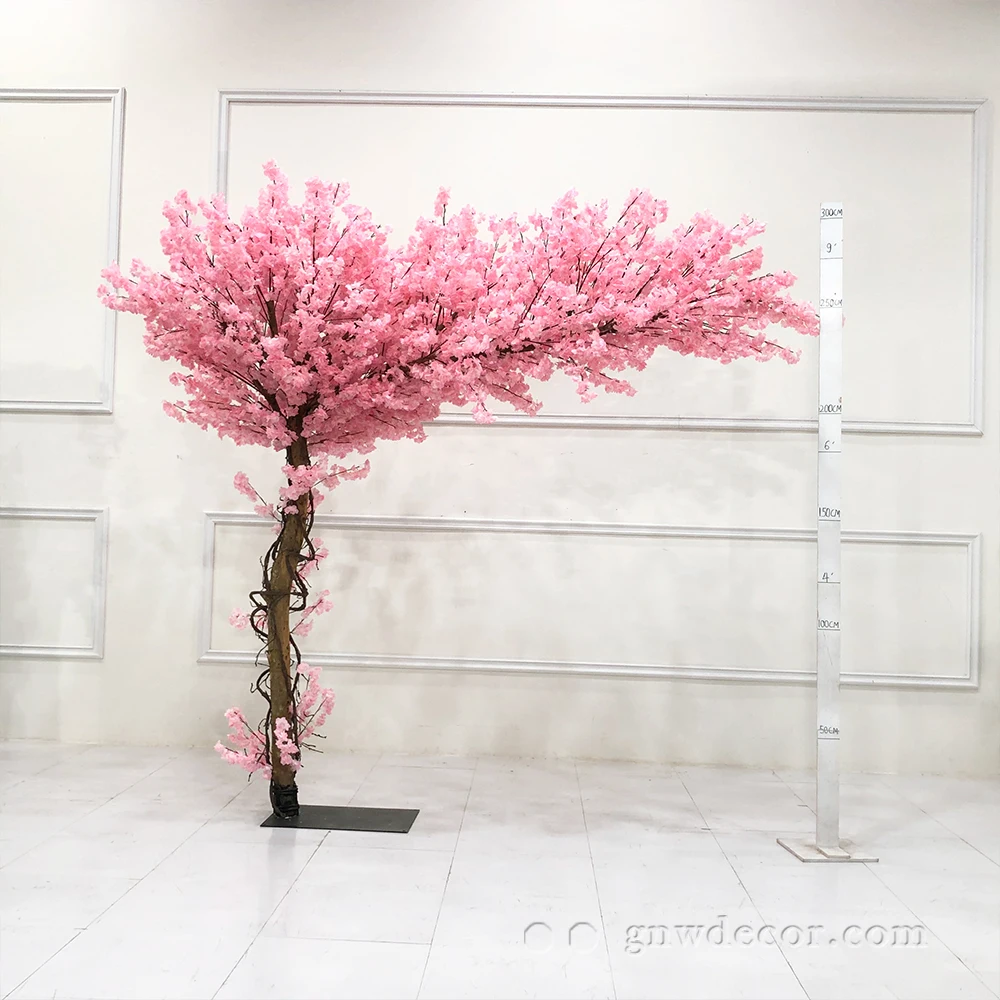 GNW new peach cherry blossom tree artificial  silk blossom tree for outdoor indoor wedding table centerpieces tree