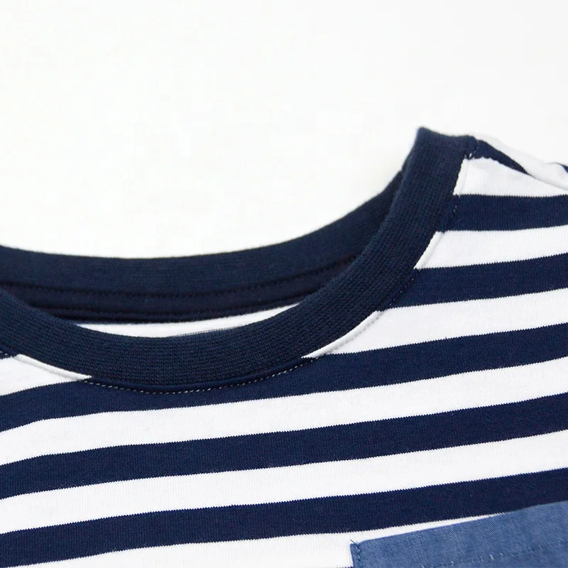 2020 футболка для мальчиков, короткие красивые детские футболки с круглым вырезом и длинными рукавами в полоску на заказ