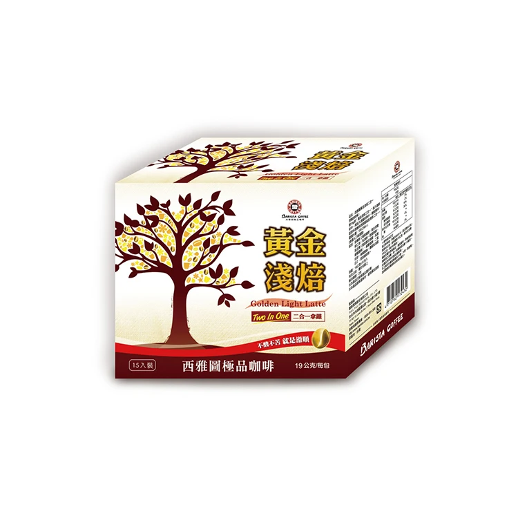 15 Sachets Per Box New Design Seattle Gold Light Roast 2-in-1 Coffee