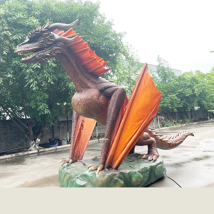 Artificial Mechanical Dragon Model Large Animatronic Dragon Statue for Sale