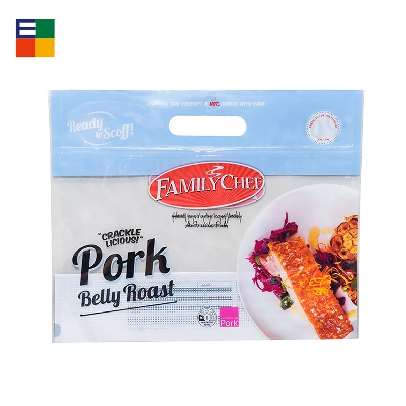 Custom Printed Food Grade Plastic Packaging  Bag Stand Up Ziplock Pouch Pork Beef Food Bags