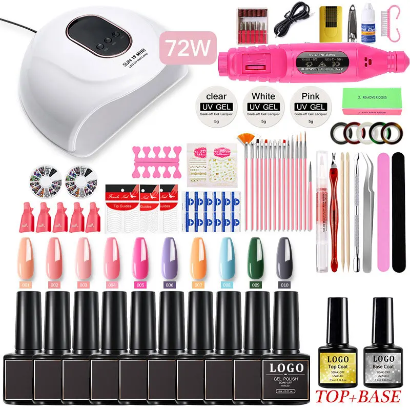 RubioAroma Poly Gel Nail Kit With Uv Led Lamp Nail Extension Gel Kit With Base And Top Coat Slip Solution Polygels Nail Kit Set