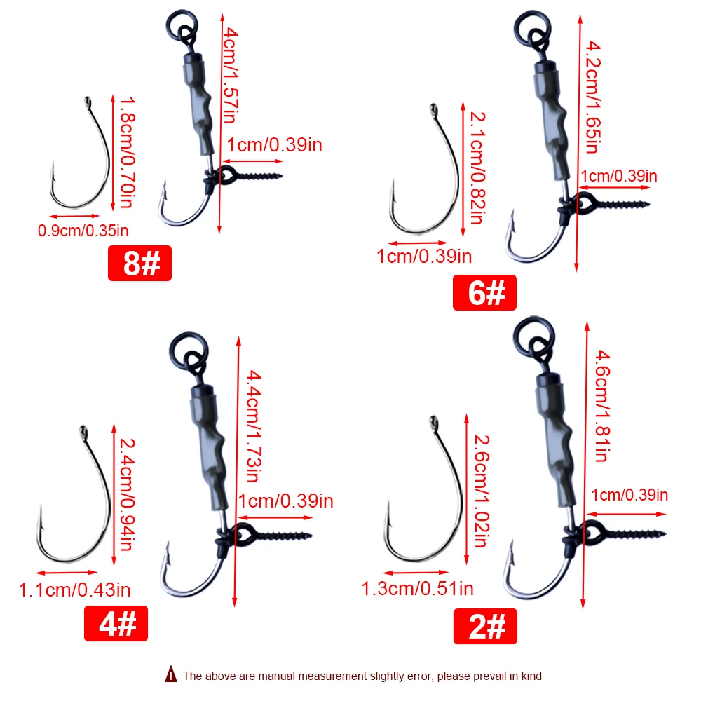 FTK 3pcs/pack Carp Fishing Hook Rigs Fishing Feeder Accessories High Carbon Steel Fishing Hook