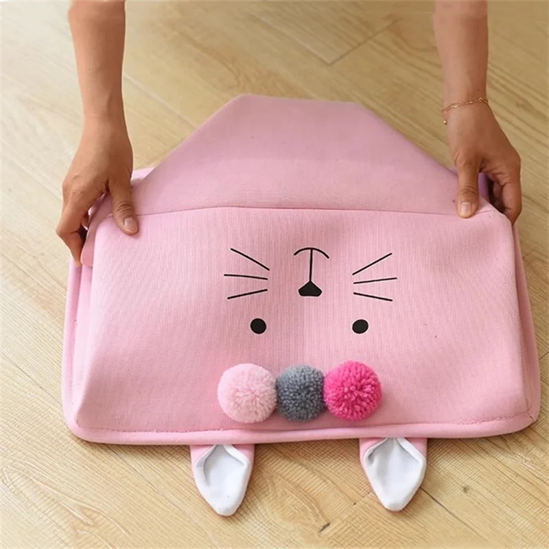 Cartoon kids toys boxes laundry hamper bags Cute socks underwear snacks box bins Folding clothing storage basket with handles