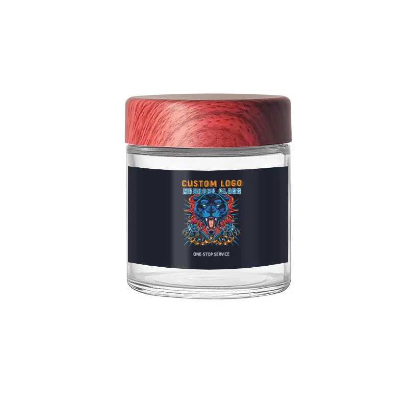 Clear 1/8oz Flower Glass Jar Straight Sided Wall Wide Mouth Glass Packaging for Concentrate with Child Resistant Cap