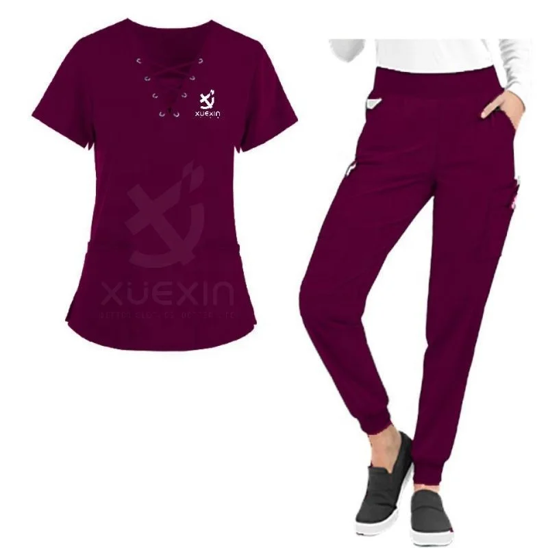 doctor uniform short sleeve medical uniforms spandex scrub suit jogger wrinkle free jogger scrub set