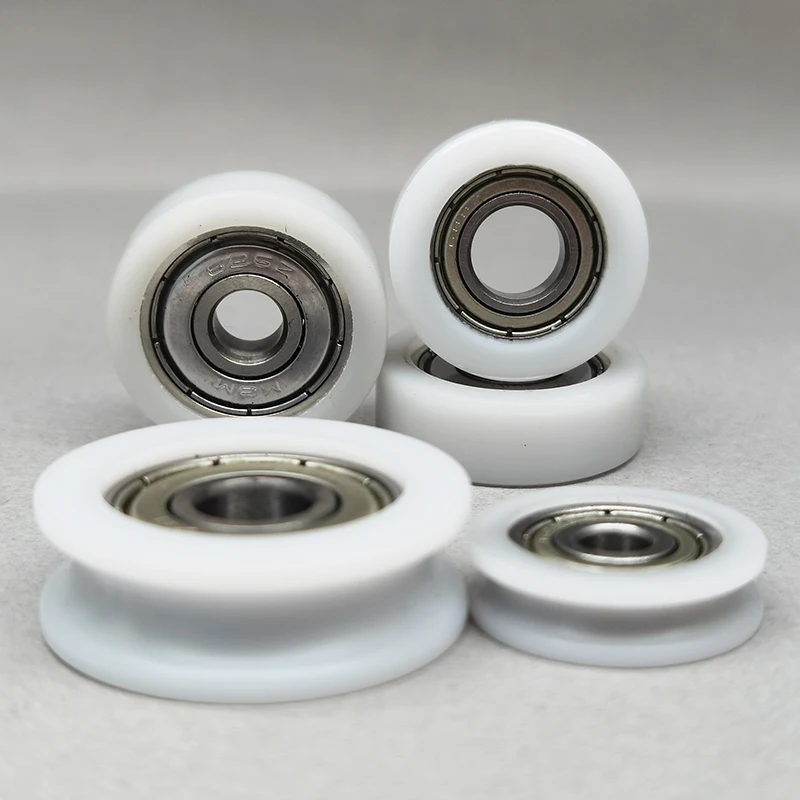 Payload 15KG Pom Nylon Heavy Duty Wheel Rollers BS60521-8 5x21x8 MM Plastic Roller Bearing For plastic injection molding machine