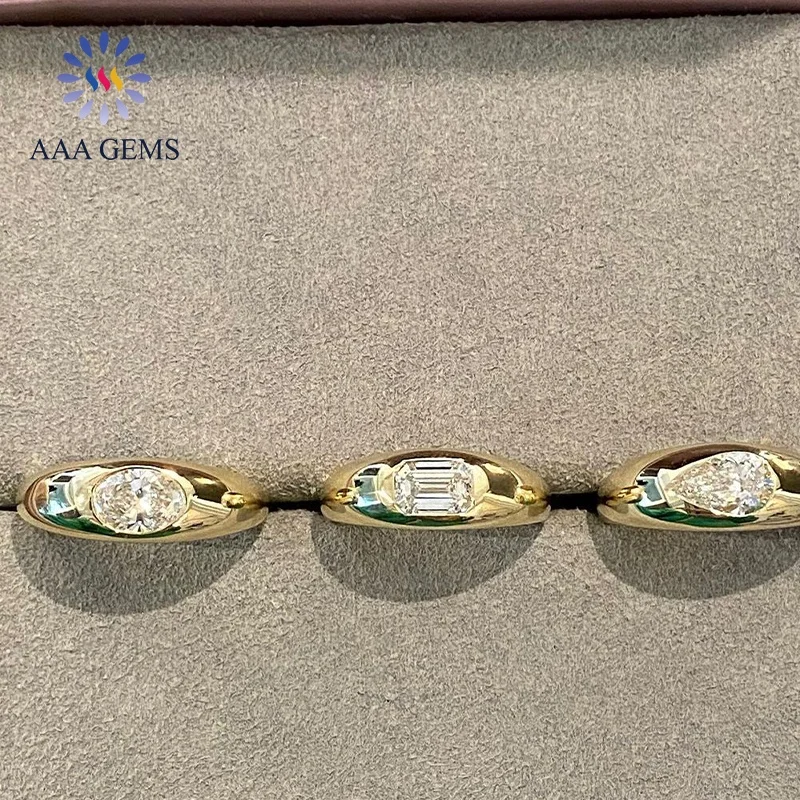 AAA Gems Custom 10K 14K 18K Gold Jewelry 1CT Vintage Gypsy Ring Women CVD HPHT Lab Created Diamond Ring
