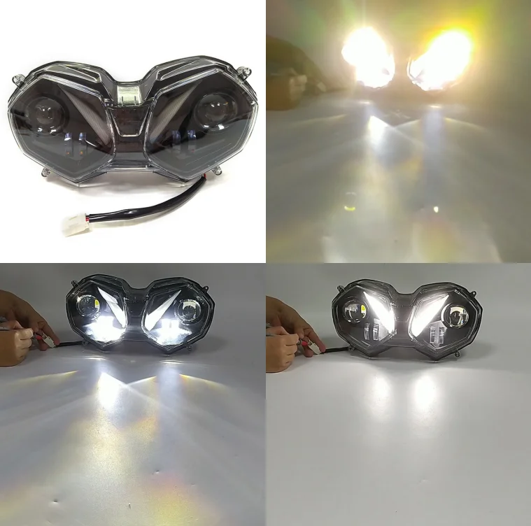 Motorcycle LED Headlight W/ High Low Beam DRL Angel Eye Assembly For Tiger Explorer XC XCa XCx XR XRt XRx 12-17 Tiger 800 10-17