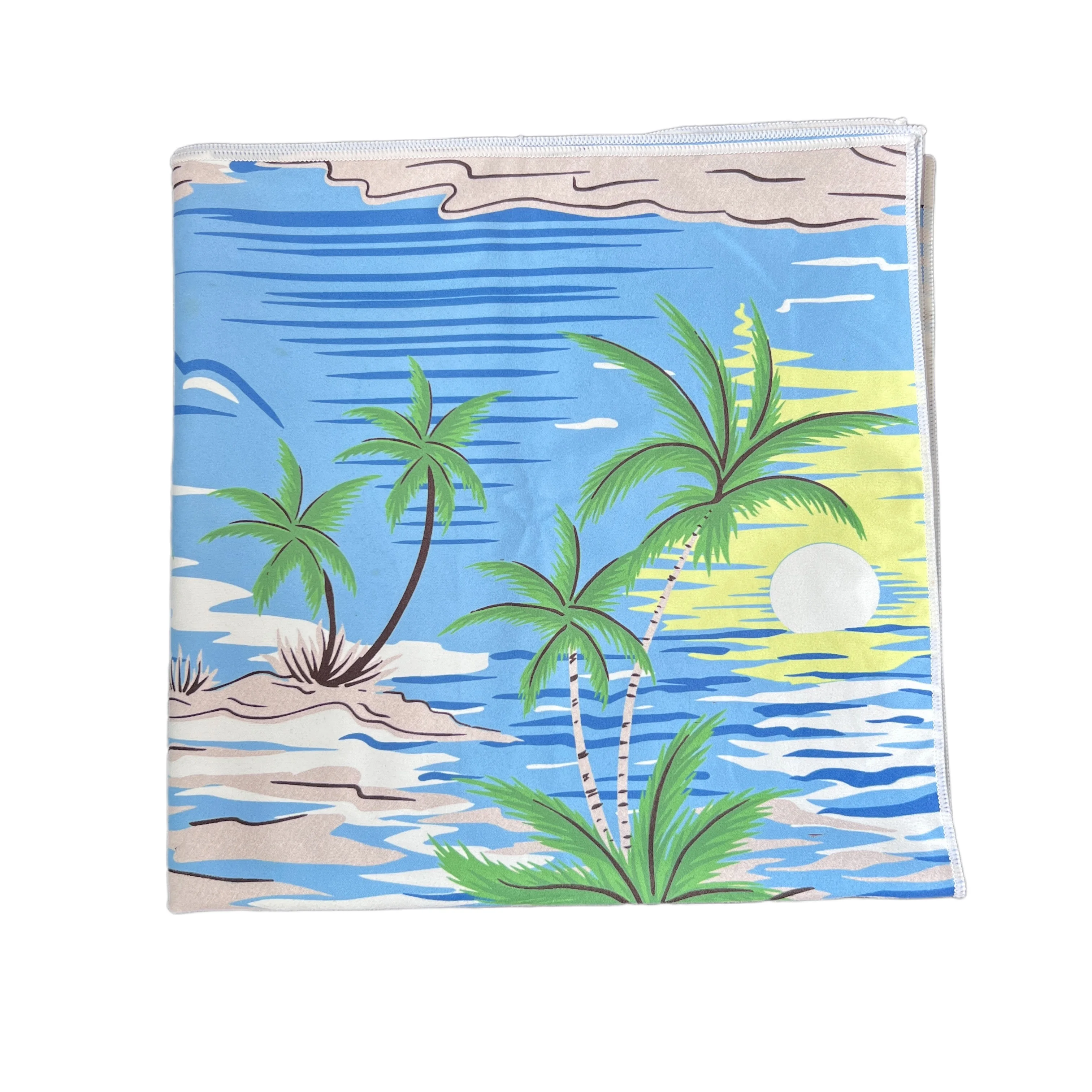 Custom microfiber  suede printed recycle quick dry travel beach  towel with travel bag