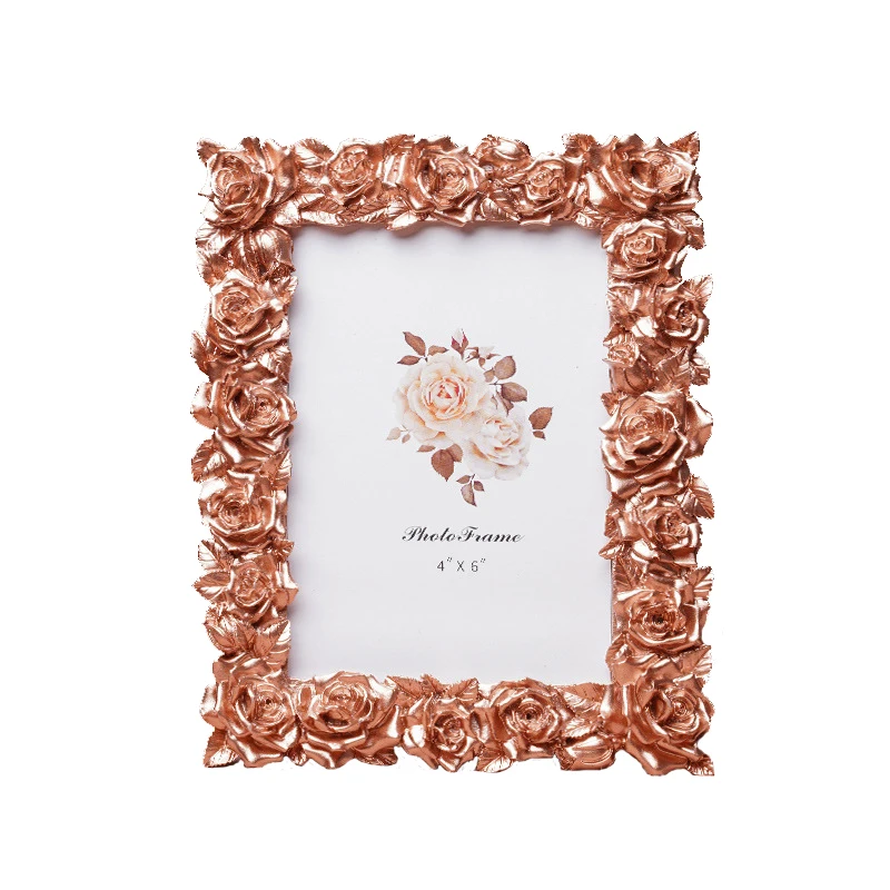 European style small knick-knack resin photo frame vintage photo frame pendulum rose modern 5 6 7 inch picture frame