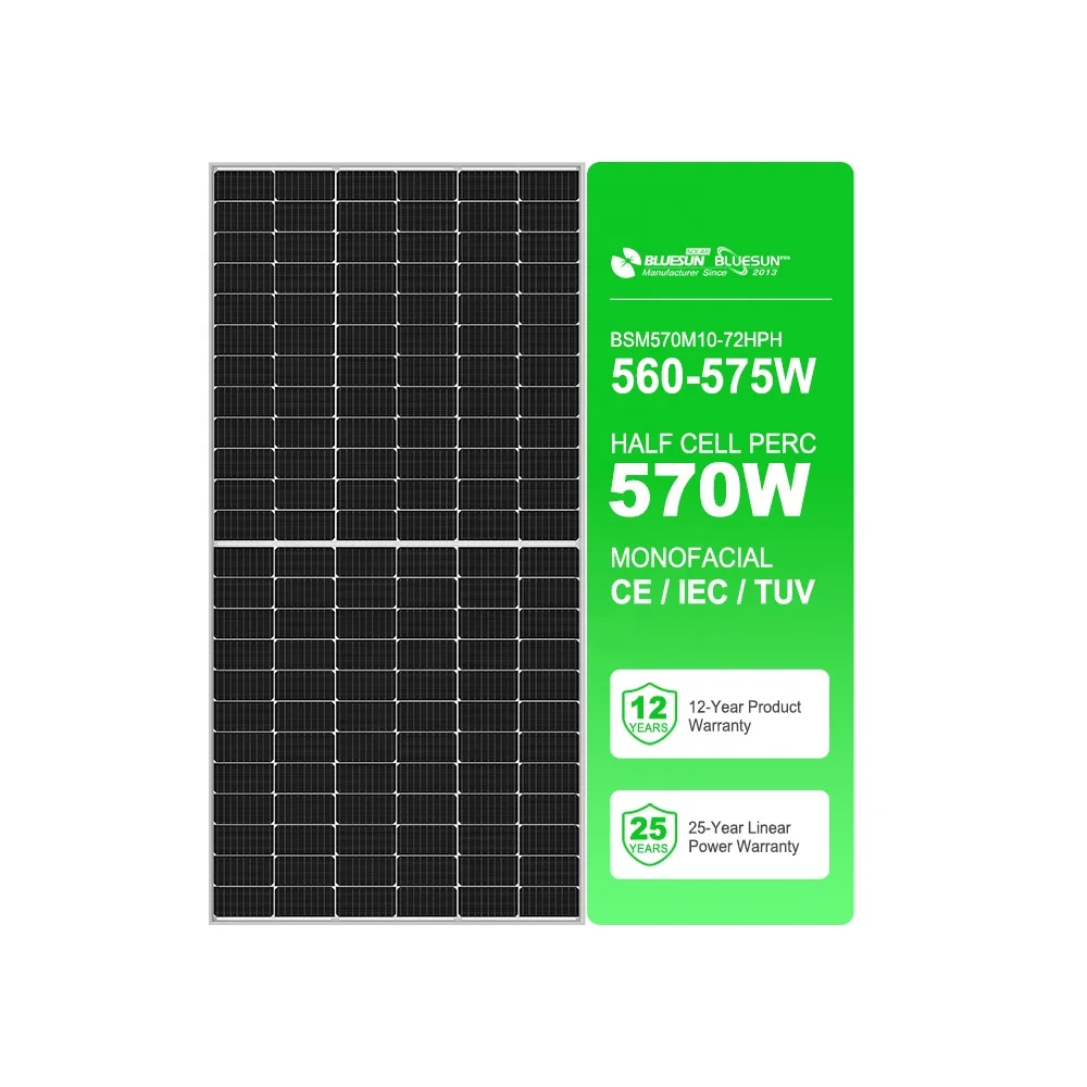 Bluesun high efficiency solar panel 570w mono half cell solar panel price fast delivery solar panel home use