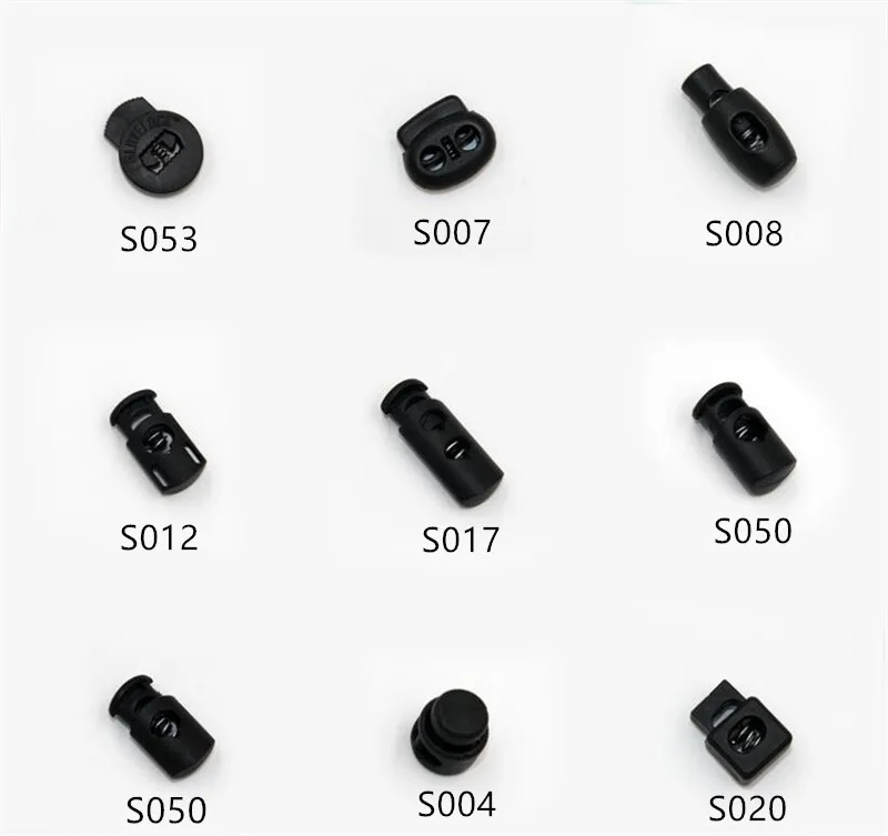 Hot selling plastic durable black drawstring pig nose shape cord lock stopper