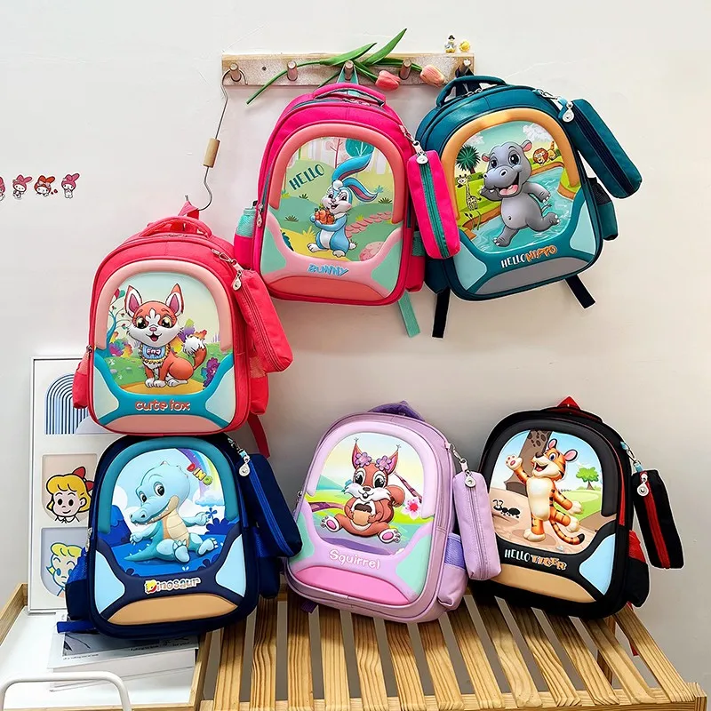 New Arrival Waterproof Nylon Cute Cartoon Bag Back Pack Children Schoolbag Backpack Kids Bag School Bags With Pencil Box