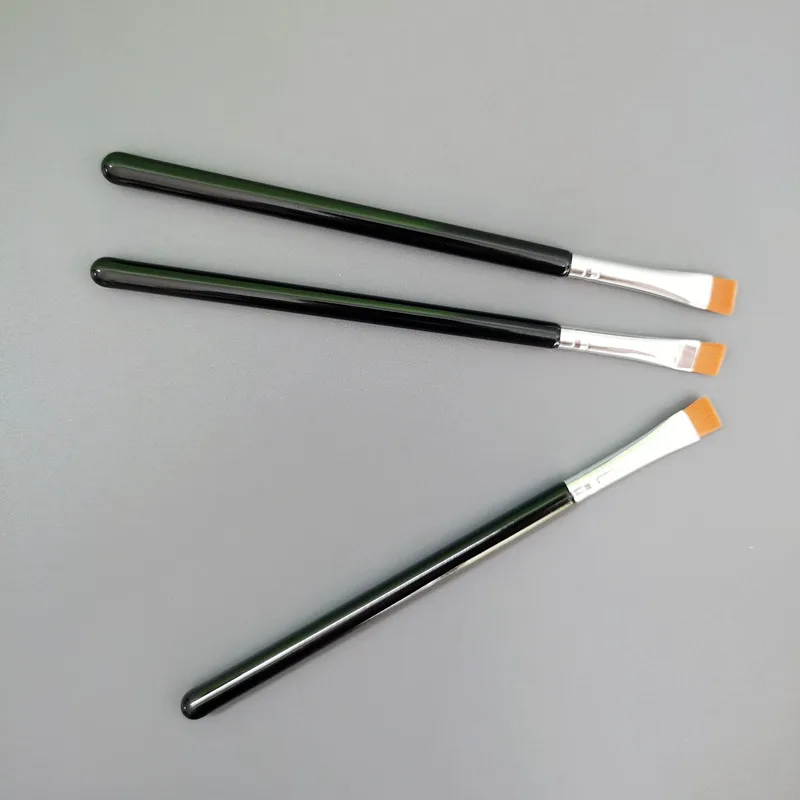 Flat Eyeliner Eyebrow Concealer Brush Pro Small Flat Definer Firm Stiff Thin Synthetic Bristle Lash Liner