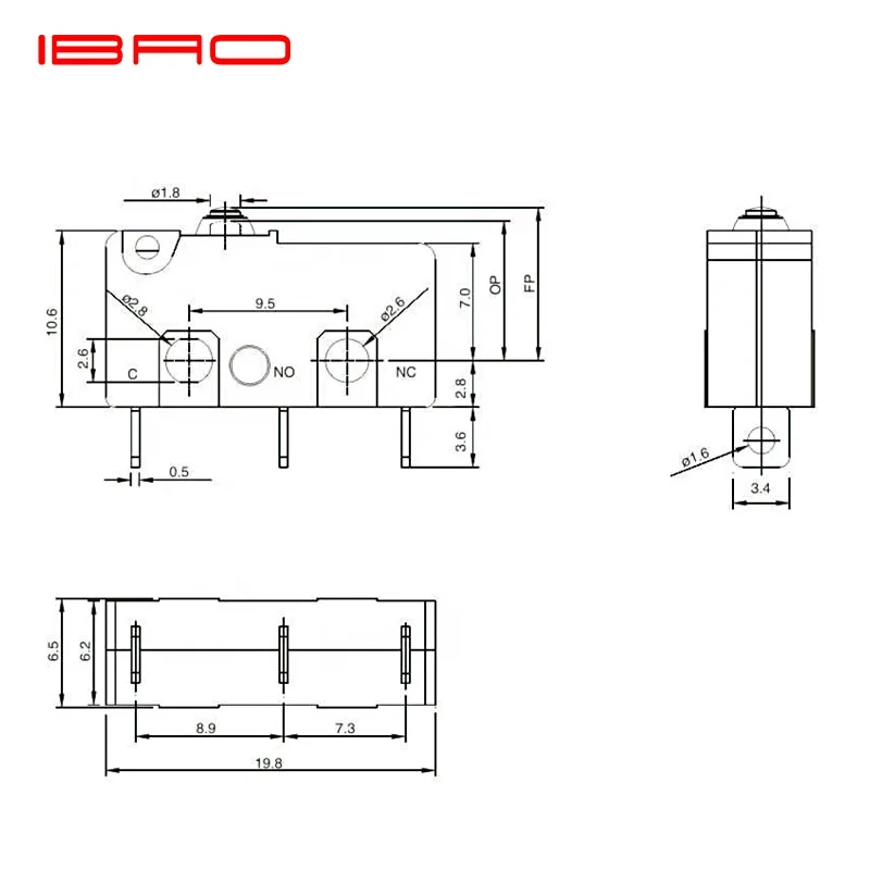 3A 125VAC 30VDC Switch snap OMRON D2F-L BASIC SWITCH