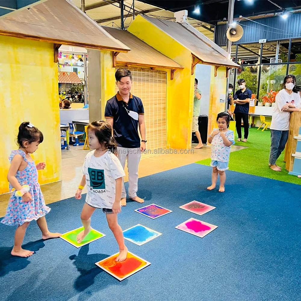 Hot Sale Sensory Room Equipment Self Adhesive Kids PVC Gel Mat Floor Tile Color Liquid Sensory Mats for Autistic Children