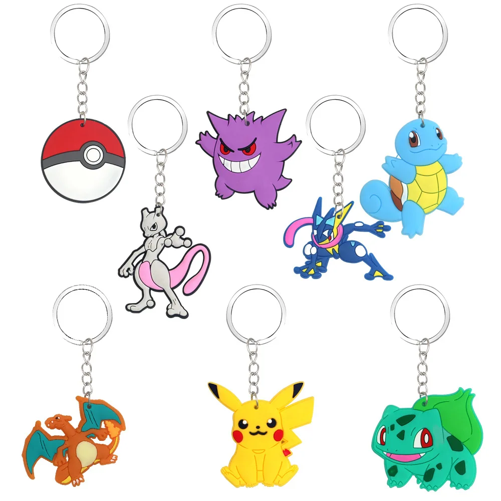 Slap Bracelet Keychain  straw  Kids Pikachu Birthday Decoration PVC  Wristband Child Slap Band Boys Girls Birthday Party